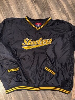 90’s  vintage NFL STEELERS Size 4 XL NFL Nylon Jacket /